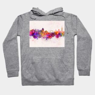 Coventry skyline in watercolor background Hoodie